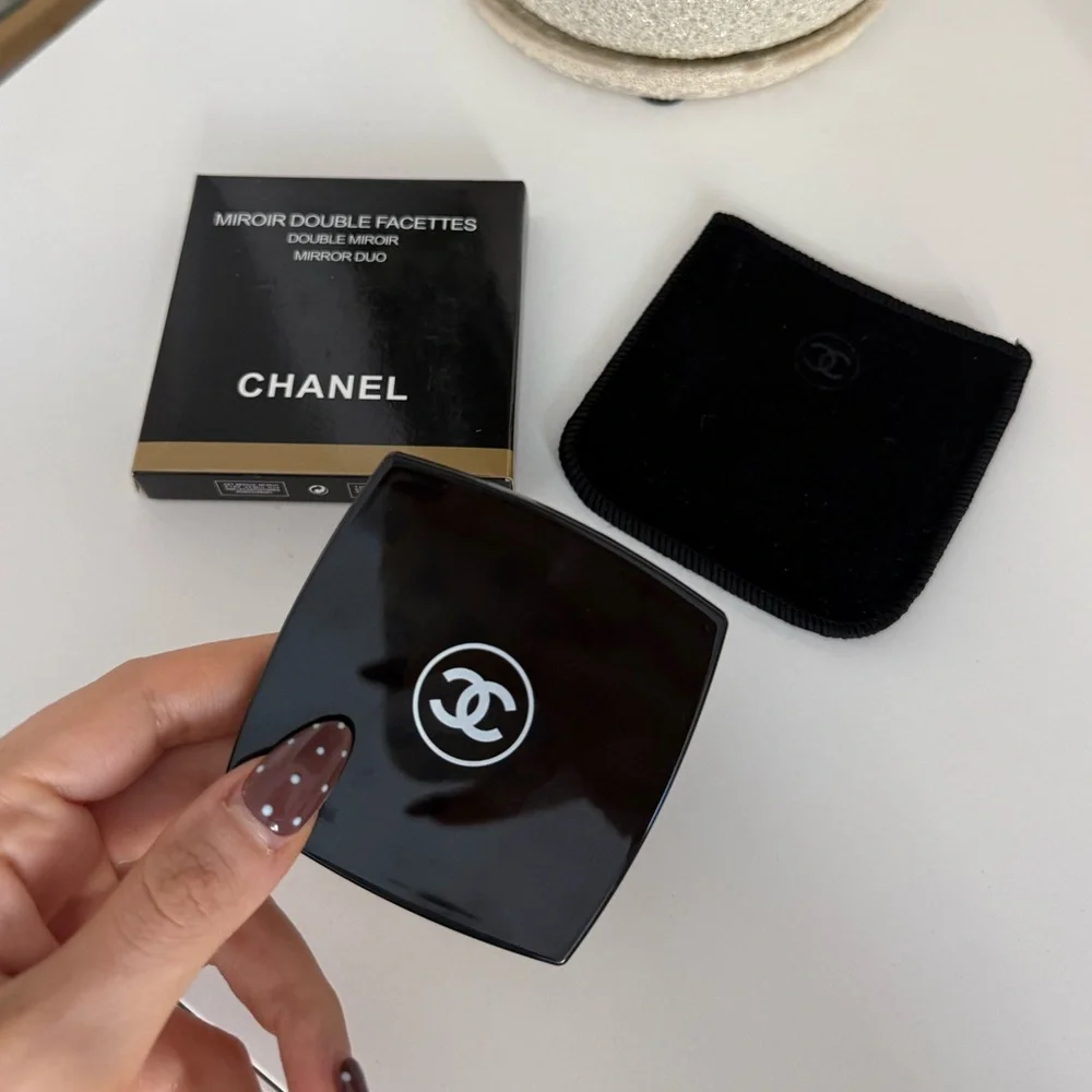 CHANEL CC Black Double Compact Mirror